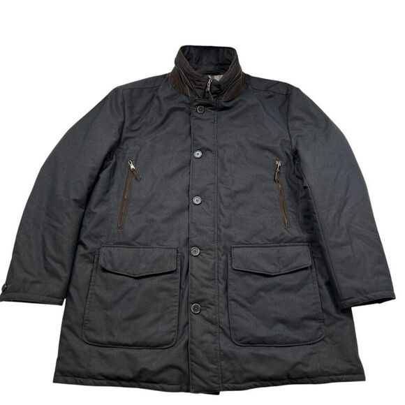 Gimos Zipper and Button Front Polyester Filled Jacket Black Men's Size 52 US XL - Picture 1 of 14